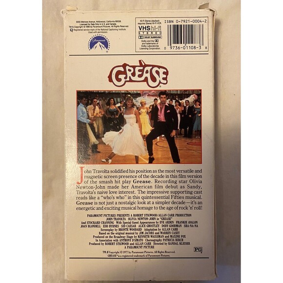 Grease (VHS) John Travolta and‎ Olivia Newton — Tested! - Picture 2 of 5